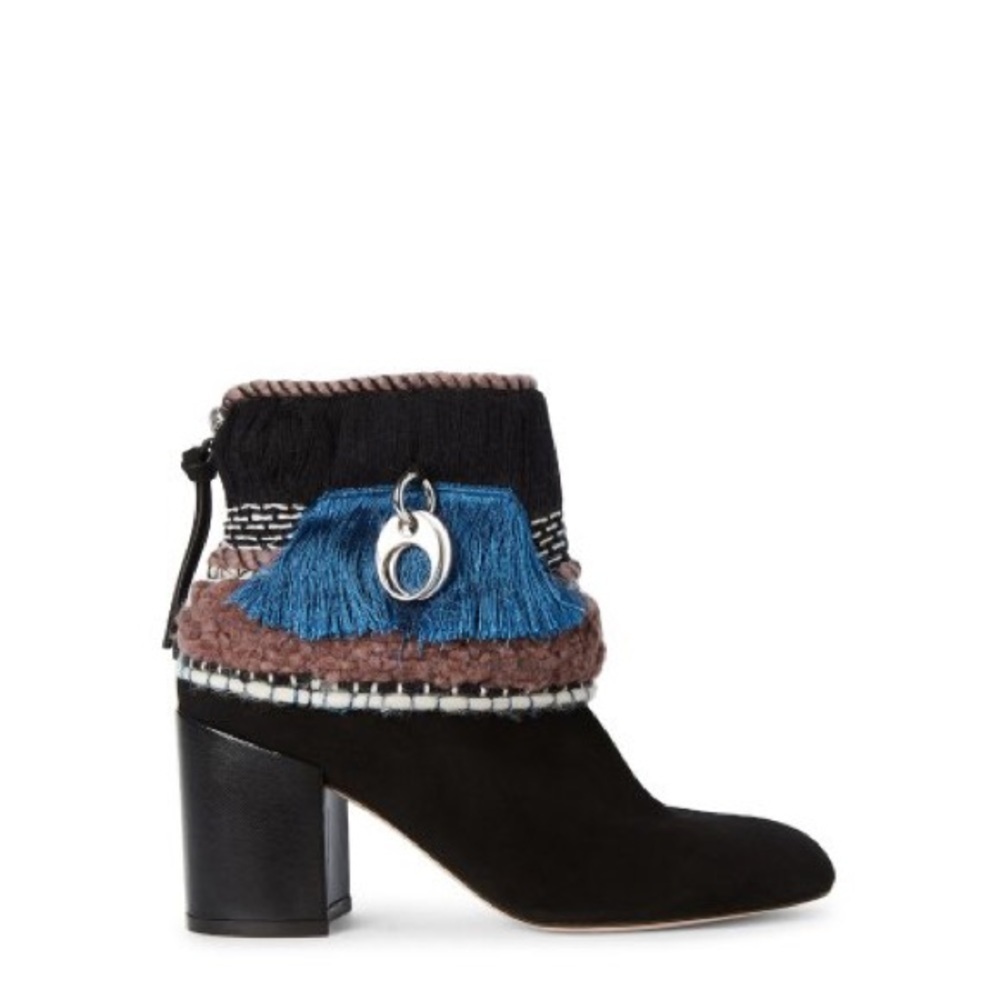 Stuart weitzman / mosaic fringe ankle booties ankle boot 9